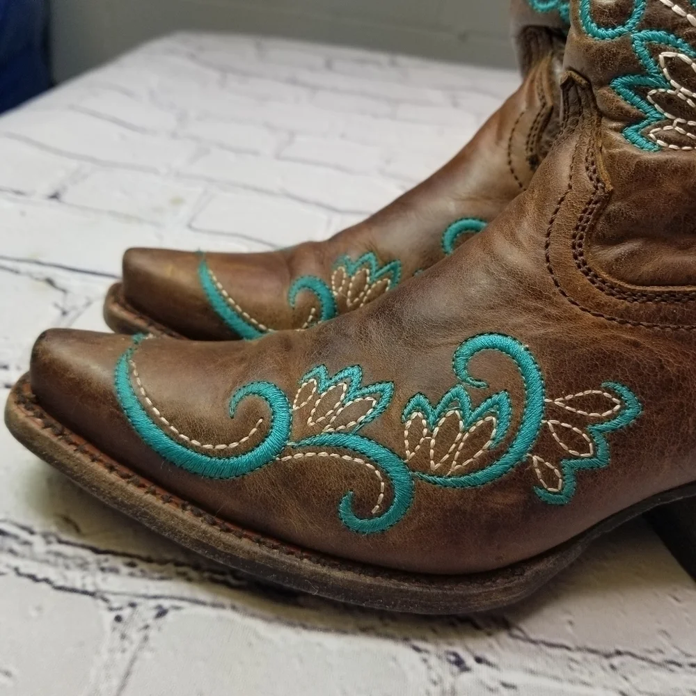 Corral teen Willa brown embroidered cowgirl boots